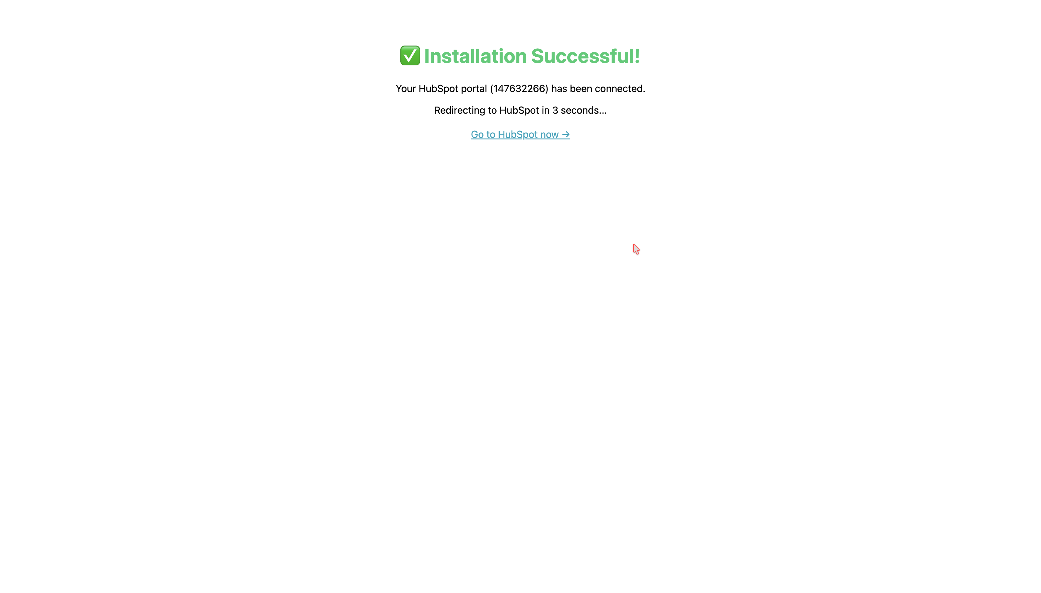 Installation successful